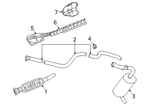 2010 Chrysler PT Cruiser Exhaust Components Shield-Exhaust Extension Pipe Diagram for 5164914AA