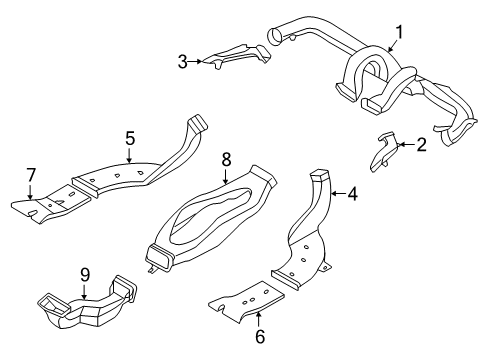 2022 Kia Forte Ducts DUCT ASSY-REAR A/VEN Diagram for 97020M7500
