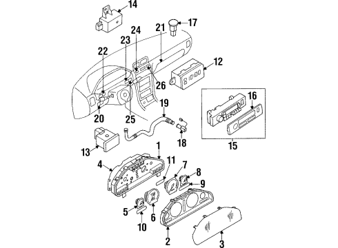 1999 Infiniti I30 Instruments & Gauges Switch Assy-Rear Defogger Diagram for 25350-65F00