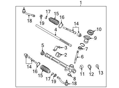 2011 Kia Rio5 Steering Column & Wheel, Steering Gear & Linkage Bush-Rack Diagram for 565551G000