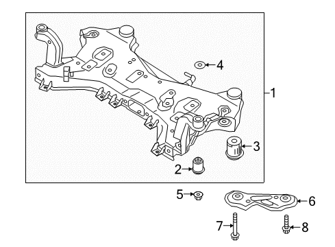 2018 Kia Optima Suspension Mounting - Front BUSHING-CROSSMEMBER Diagram for 62485D4100