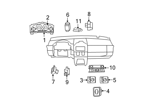 2009 Chrysler Town & Country Instruments & Gauges Cluster-Instrument Panel Diagram for 5172469AD