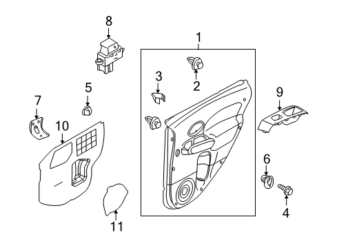 2014 Nissan Cube Rear Door Screen-Seal Rear LH Diagram for 82861-1FE0A