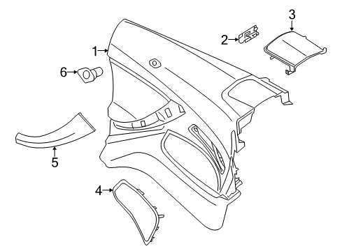 2018 BMW 640i Interior Trim - Quarter Panels SIDE TRIM COVER, LEATHER, RI Diagram for 51437406346