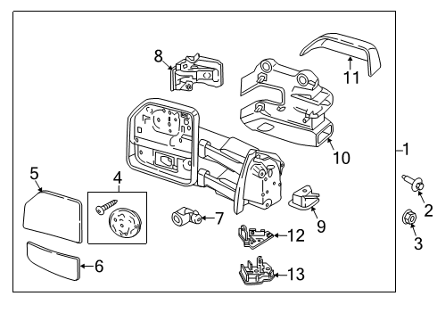 2015 Ford F-150 Mirrors Mirror Diagram for FL3Z-17683-AD