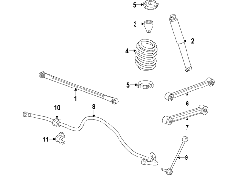 2021 Ram 1500 Classic Rear Axle, Lower Control Arm, Upper Control Arm, Ride Control, Stabilizer Bar, Suspension Components Bar-Rear Suspension Diagram for 68061789AA