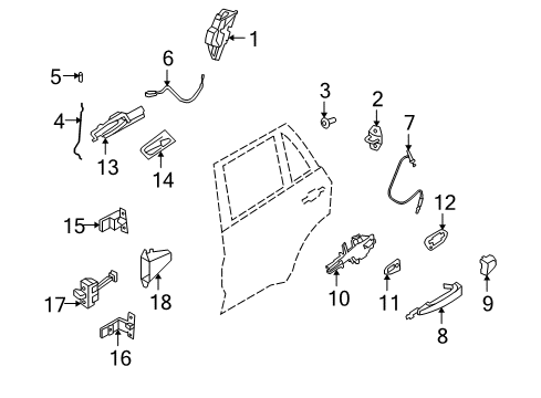 2007 BMW X5 Rear Door Handle Outside Diagram for 51227207545