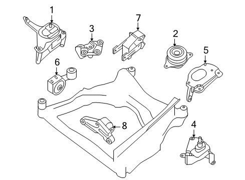 2007 Nissan Altima Engine & Trans Mounting Engine Mounting Support, Left Diagram for 11254-JA01A