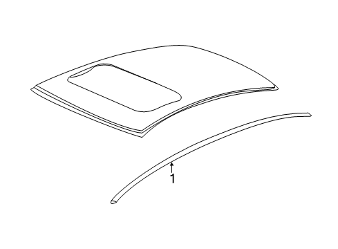 2022 Acura ILX Exterior Trim - Roof Molding Assembly, Driver Side Roof Diagram for 74316-TX6-A01