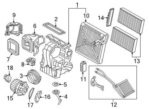 2018 BMW X2 A/C & Heater Control Units Automatic Air Conditioning Control Diagram for 64119371460