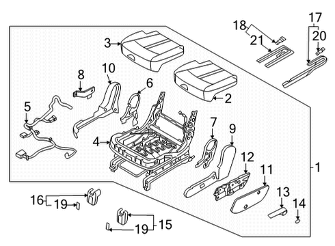 2022 Kia Sorento Second Row Seats Pad Assembly-Rear Seat C Diagram for 89151R5500