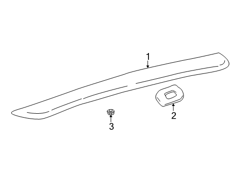 2002 Hyundai Accent Rear Spoiler Pad-Rear Spoiler Mounting, RH Diagram for 87212-25200