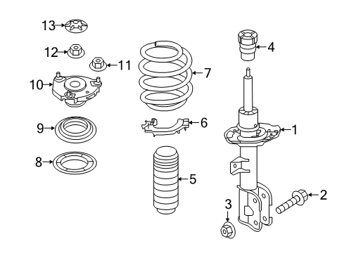 2019 Kia Sorento Struts & Components - Front Front Strut Assembly Kit, Right Diagram for 54661C6000