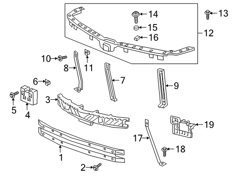 2021 Cadillac XT6 Bumper & Components - Front Lower Brace Diagram for 84573368