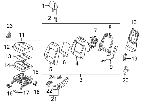 2021 Kia Soul Driver Seat Components Inside Cover Assembly-Ot Diagram for 88015K0000WK