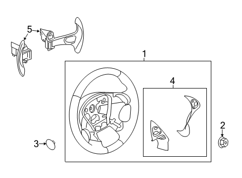 2012 Infiniti M56 Cruise Control System Distance Sensor Assembly Diagram for 28437-1MA0C