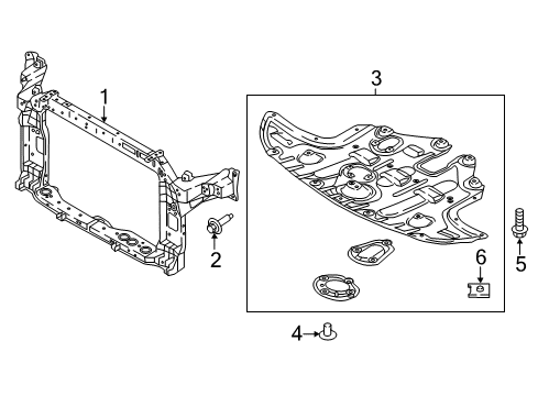 2017 Kia Sportage Radiator Support Carrier Assembly-Front End Diagram for 64101D9000