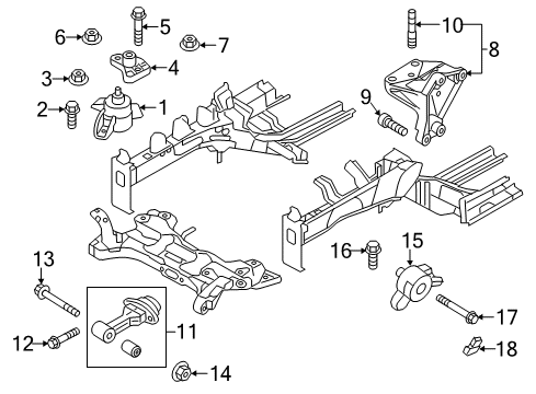 2018 Kia Rio Engine & Trans Mounting Packing-Transmission Mounting Side Panel Diagram for 21880-H8000