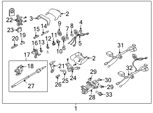 2004 Chevrolet SSR Steering Column, Steering Wheel & Trim, Housing & Components Column Asm, Steering (Service) Diagram for 26100704