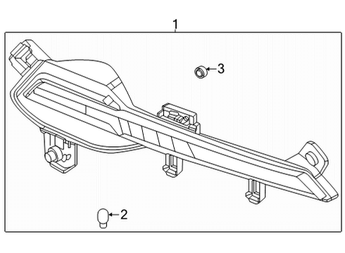 2022 Hyundai Sonata Backup Lamps Rear Fog & R/Refl Lamp Assembly, Left Diagram for 92405-L1300