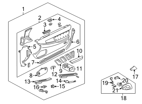 1992 Acura NSX Mirrors Stay, Driver Side Inside (Lower) Diagram for 72162-SL0-003