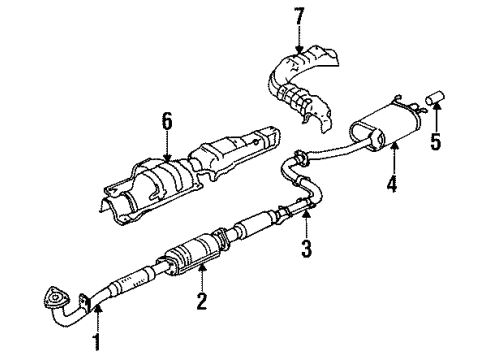 1987 Honda Accord Exhaust Components Plate, Muffler Baffle Diagram for 74655-SE3-000
