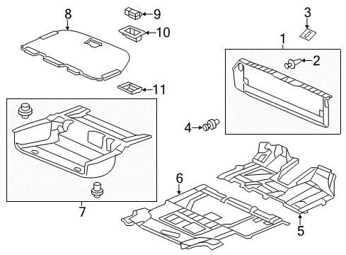 2015 Honda Odyssey Interior Trim - Rear Body Base Assy., Lid Diagram for 84524-TK8-A02