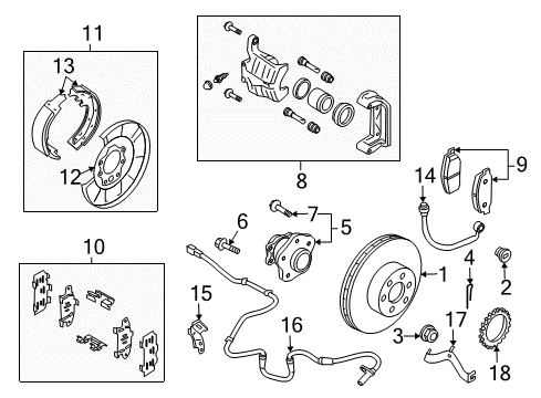 2020 Nissan Rogue Rear Brakes CALIPER Assembly Front LH Diagram for 44011-4CA0D