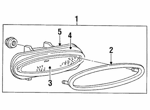 1998 Dodge Neon High Mount Lamps Socket-High Mounted Stop Lamp Diagram for 5303251