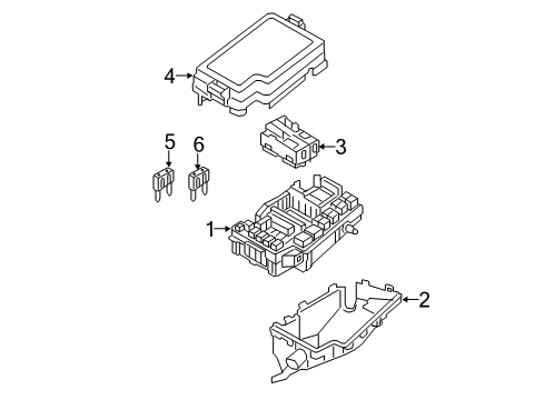 2019 Hyundai Ioniq Fuse & Relay Pcb Block Assembly Diagram for 91959-G2010