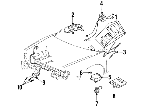 1997 Buick Riviera Air Bag Components Sensor Asm-Inflator Restraint Front End Discriminating Diagram for 16221049