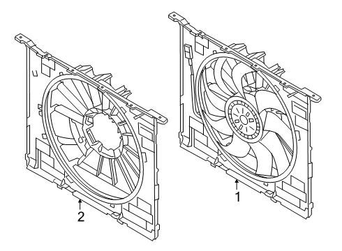 2021 BMW 530i Cooling System, Radiator, Water Pump, Cooling Fan Acoustic Ring Fan Cowl Diagram for 17427953405