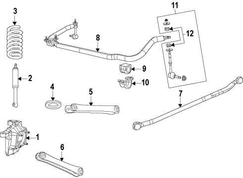 2010 Dodge Ram 3500 Front Suspension Components, Lower Control Arm, Upper Control Arm, Stabilizer Bar Link-STABILIZER Bar Diagram for 68055439AA