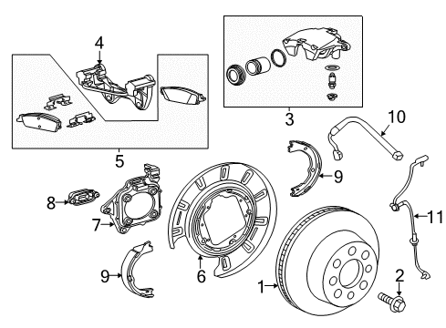 2017 GMC Sierra 1500 Rear Brakes Flex Hose Diagram for 22847490