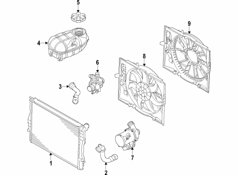 2019 BMW 440i xDrive Cooling System, Radiator, Water Pump, Cooling Fan Engine Radiator Hose Diagram for 17128662842
