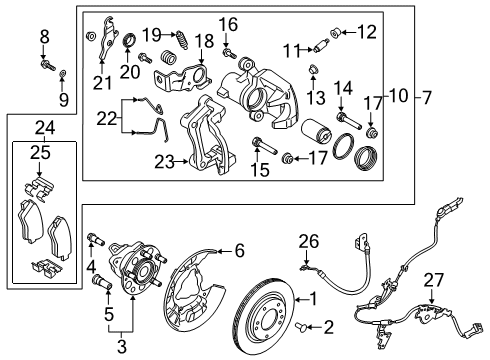 2020 Hyundai Veloster N Rear Brakes Guide Cable, RH Diagram for 58236-S0300