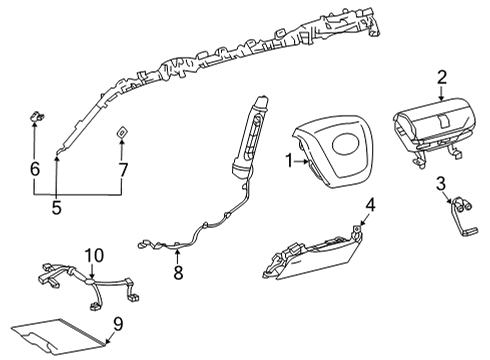 2022 Toyota Highlander Air Bag Components Side Sensor Diagram for 89831-0E170