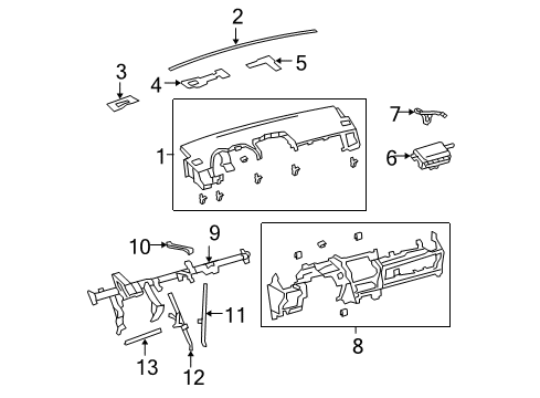 2012 Toyota Corolla Cluster & Switches, Instrument Panel Lower Brace Diagram for 55307-12320