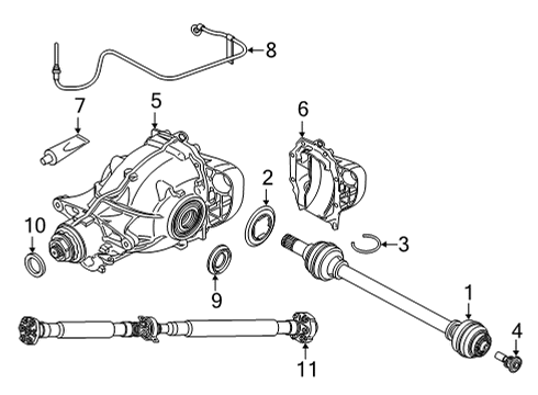 2020 BMW X5 Axle & Differential - Rear OUTPUT SHAFT, REAR RIGHT Diagram for 33208487508
