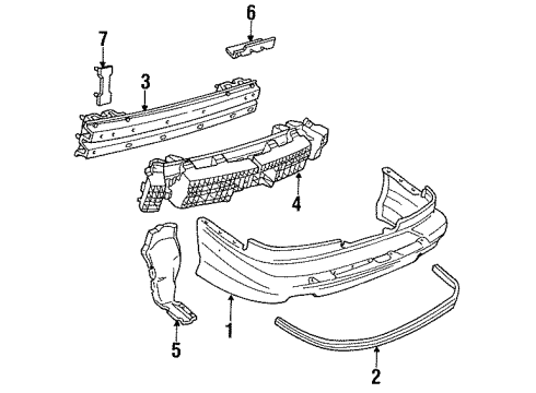 1991 Chevrolet Lumina Rear Bumper Shield-Rear Bumper Fascia Splash Diagram for 10079075