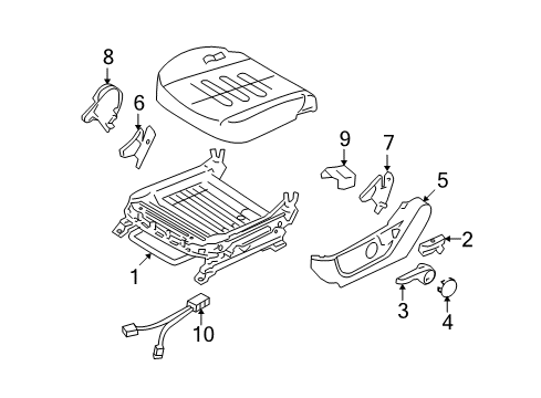 2011 Hyundai Elantra Tracks & Components Cover-Front Seat Mounting Rear Inner Diagram for 88567-3K000-WK