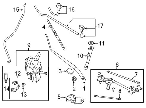 2017 Nissan Quest Wiper & Washer Components Link Assy-Connecting, No 2 Diagram for 28842-1JB0A