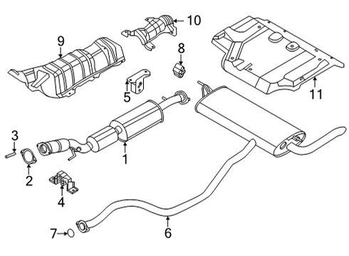 2020 Nissan Sentra Exhaust Components Heat Insulator-Trunk Floor Diagram for 74772-6LH0A