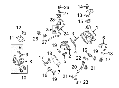 2013 Mitsubishi Lancer Turbocharger Gasket-Fuel Line To Filter Diagram for MF660064