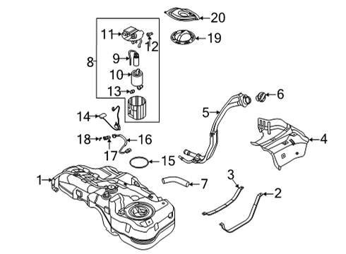 2021 Kia Seltos Fuel Injection Plate Assembly-Fuel Pump Diagram for 31113J9200