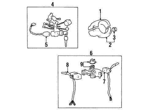 1996 Hyundai Sonata Ignition Lock Lock Assembly-Steering & Ignition Diagram for 81900-34B50