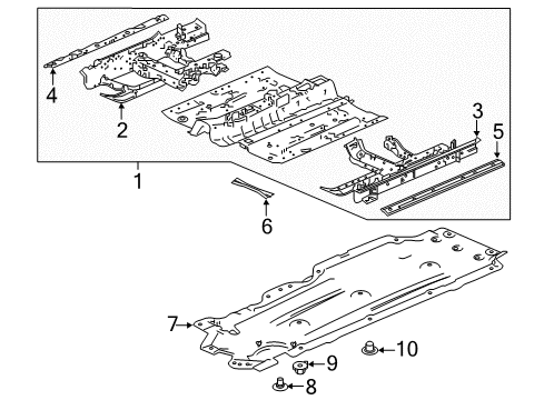 2020 Honda Accord Pillars, Rocker & Floor - Floor & Rails Floor, FR. Diagram for 65100-TWA-305ZZ