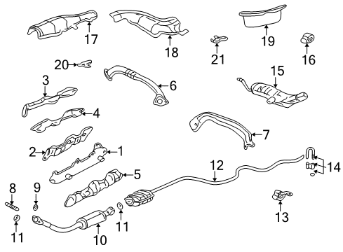 1999 Pontiac Grand Am Exhaust Components Gasket-Catalytic Converter Diagram for 22545047