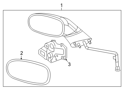 2006 Chevrolet SSR Outside Mirrors Mirror, Outside Rear View Diagram for 10390214