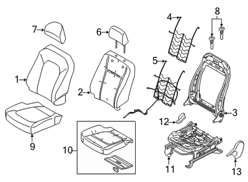 2022 Ford F-150 Front Seat Components Pivot Cover Diagram for FL3Z-1562186-AAE